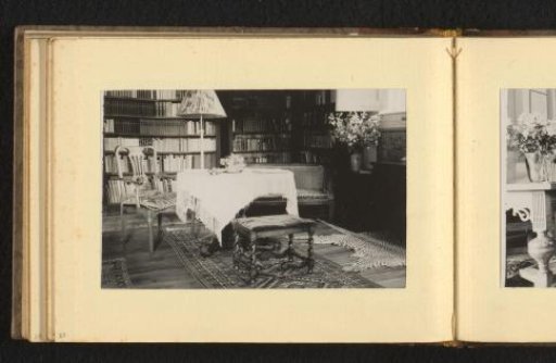 Interior with Table and Bookshelves