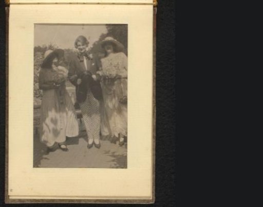 Three women in festive attire