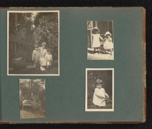 Four photographs of a mother and two children