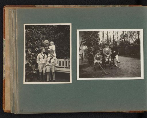 Two photographs of Emilie van den Berg and her two grandsons Frank and Pieter Furnée