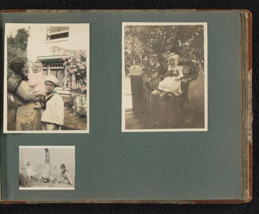 Three photographs of Carolina Onnen, Frank Furnée and another child