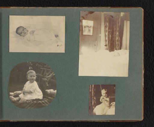 Four photographs of a child as a baby and as a toddler, probably Frank Furnée jr.