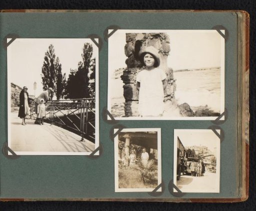 Four photos of the Onnen-Van den Berg family on vacation, possibly in Nice