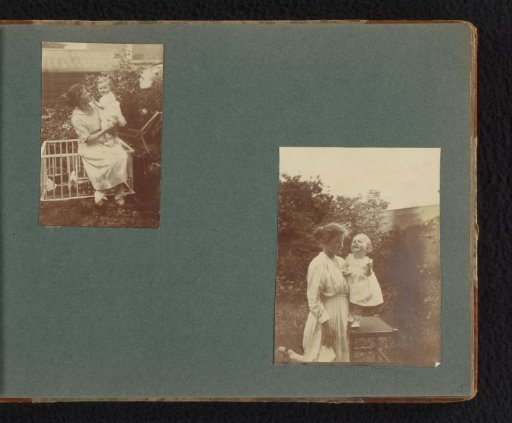 Two photographs of Carolina Onnen and Frank Furnée jr. in a garden