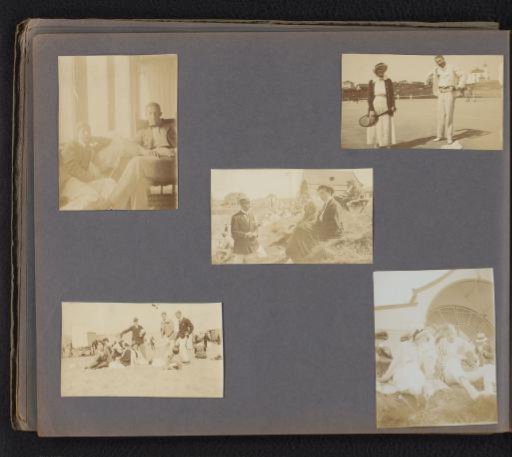 Group of friends on the beach of Noordwijk and on a tennis court