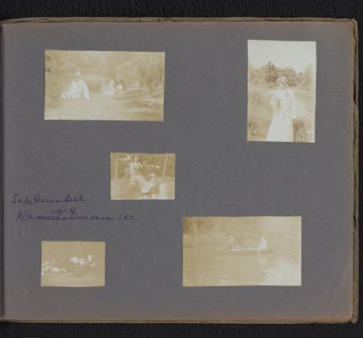 Family Onnen by a pond in Hilversum, presumably near the Kroonlaan