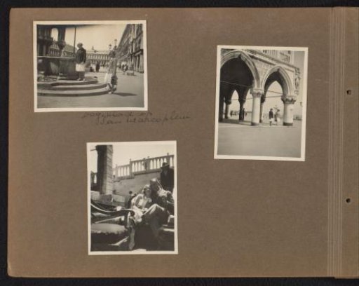 Loentje and Frank Furnée, with an unknown woman, on St. Mark's Square and in a gondola in Venice