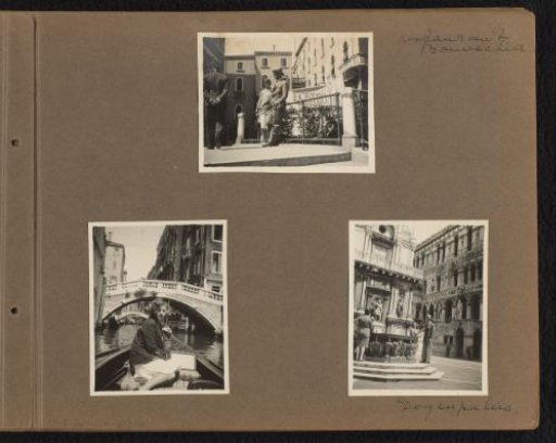 Loentje and Frank Furnée in a gondola and at the Doge's Palace, Venice