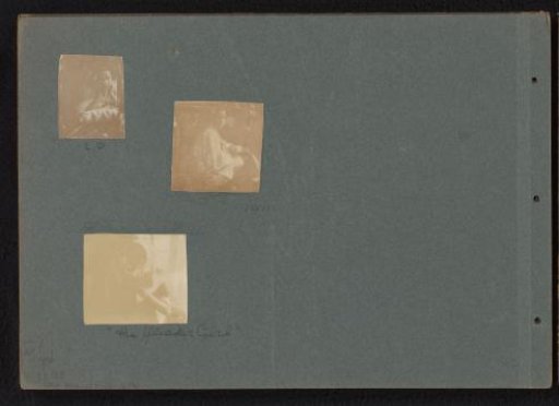 Three portraits of Loentje Onnen, in costume at the bottom
