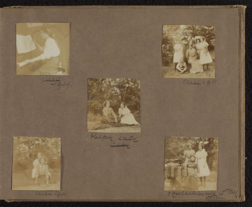 Five photographs of Caty van den Wall Bake and her family