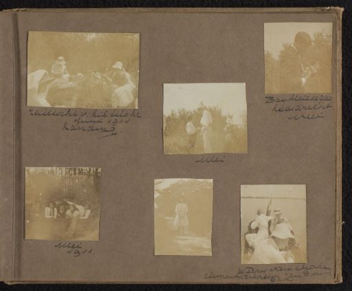Six photographs of Lilly Mohr with friends at the Loosdrecht Pools