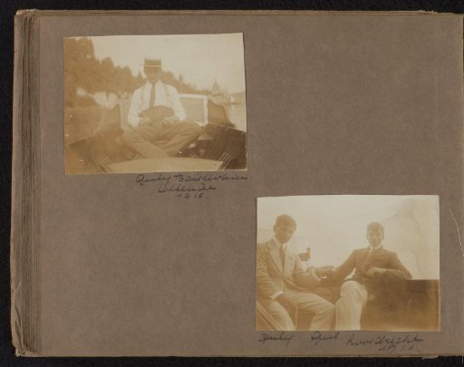 Two Photographs of Guly Boissevain and a Boy Named Gus in a Boat