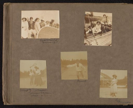 Five Photos of Friends of Loentje Onnen Sailing and Playing Tennis