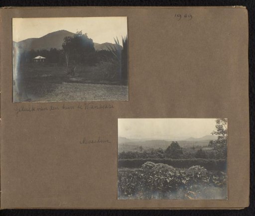 Two photographs of a garden and vegetable garden in Wanasari