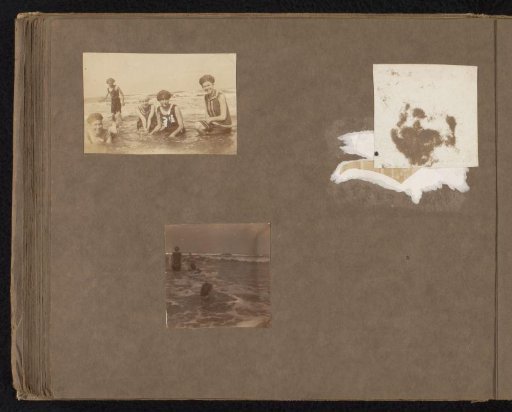 Two photos of people swimming in the sea, Noordwijk