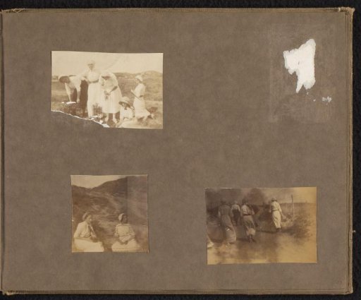 Three photos of people in the dunes