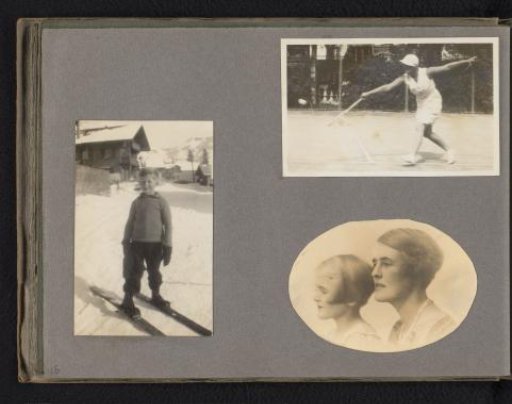 Three Photos of the Onnen-Van den Berg Family on a Ski Holiday, on the Tennis Court, and a Portrait of a Woman and Daughter