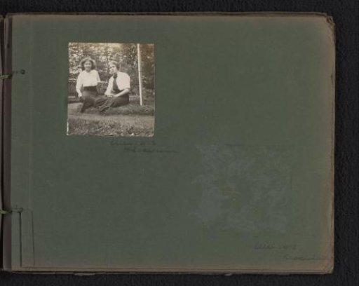 Two unknown girls in a garden in Hilversum
