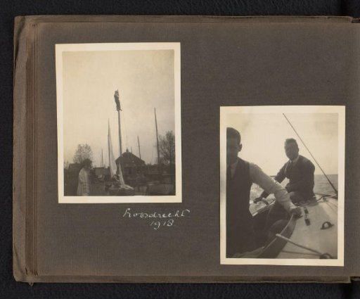 Two photographs of a group sailing on the Loosdrechtse Plassen
