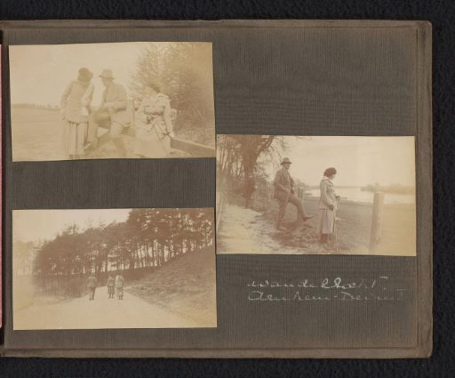 Three photographs of members of the Onnen-Van den Berg family during a walk between Arnhem and Deventer