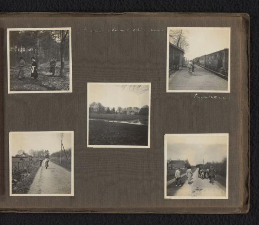 Five photos of the Onnen-Van den Berg family during a walk near Laren