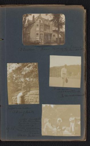 Friends of Loentje Onnen and a view of Villa Elwin in The Hague