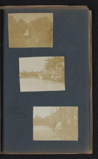 Unknown boy in a sailboat, and Otto Blau during a tennis match