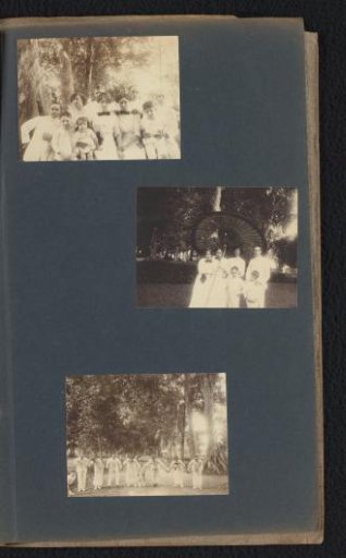 Group portraits of unknown women, men, and children