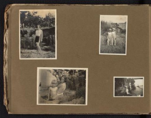 Four photographs of Loentje Onnen and her children Frank and Pat Furnée