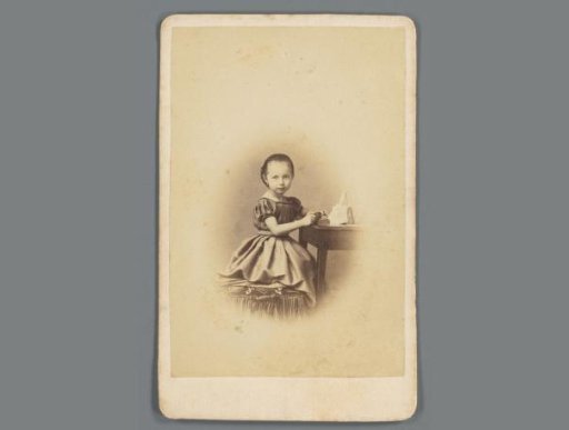 Portrait of an unknown girl with a house of cards, from the family and circle of Eugene van Delden and Belle van Delden-Denninghof Stelling