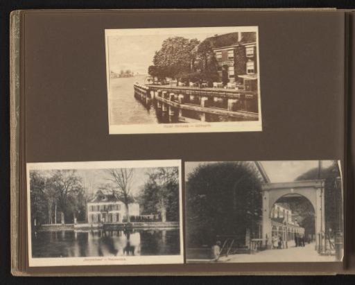 View of Hotel Verhoek in Uithoorn and estate Sterreschans, and Hotel De Kampioen in Nieuwersluis