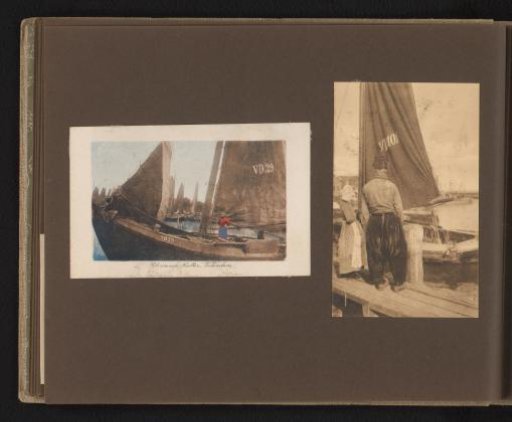 Harbour with a botter in Volendam