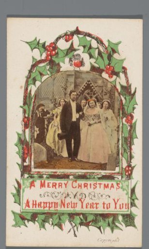 Christmas and New Year's Greeting with a Bridal Couple