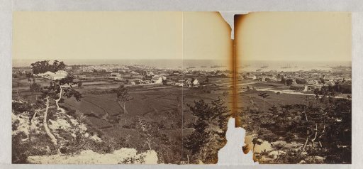 View of Kobe (?), panorama consisting of 3 photographs