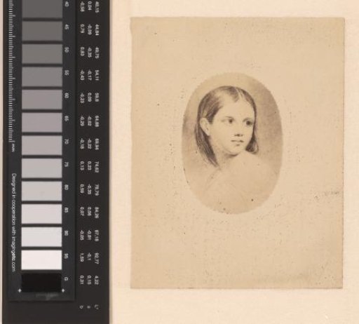 Oval portrait of a young white girl (reproduction)
