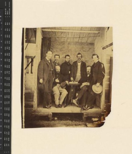 Group portrait of seven men in Deshima