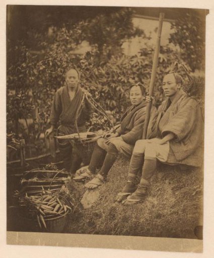 Portrait of three peasants