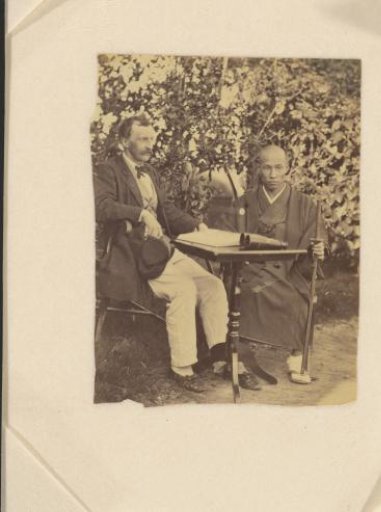 Self-portrait with an unknown man (left) (Matsuki Koan?)