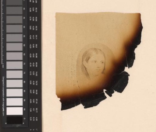 Oval portrait of a young white girl (reproduction)
