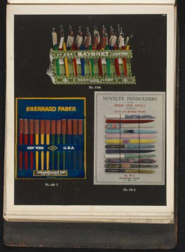 Stands with pens by Eberhard Faber