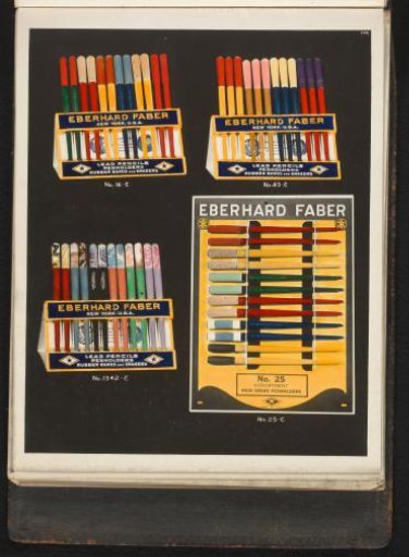 Stands with pencils and pens by Eberhard Faber