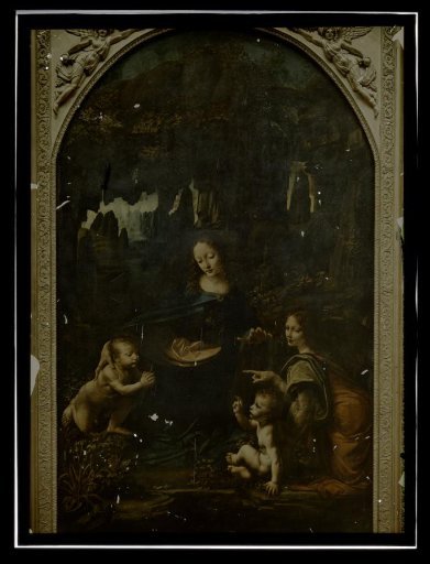 Reproduction of Leonardo da Vinci, The Virgin of the Rocks, Louvre