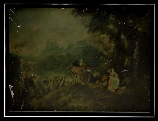 Reproduction of Antoine Watteau, Embarkation for Cythera, Louvre