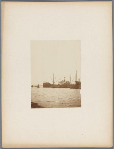 Cargo ships at anchor