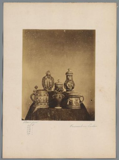 Five earthenware vases with lids from the collection of W. de Weckherlin