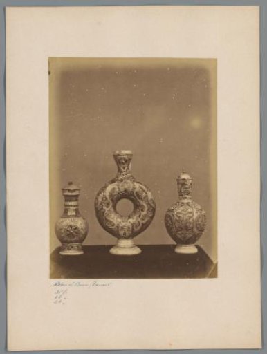 Three earthenware enamel vases from the collection of W. de Weckherlin