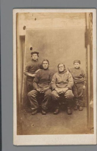Portrait of four unknown men, possibly fishermen or sailors