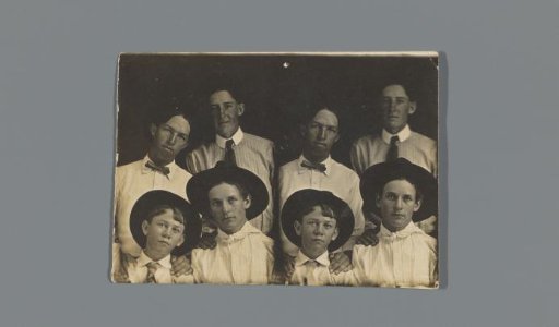 Two portraits of four boys