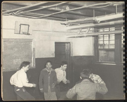 Recreation room, with five boys