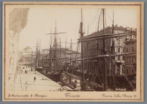 View of ships in the Canal Grande in Trieste